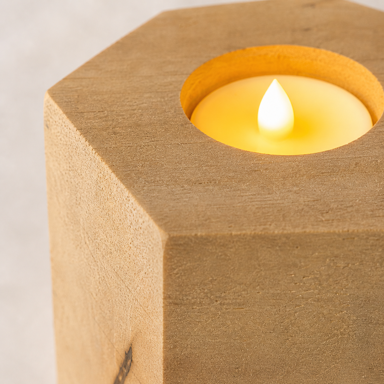 Handmade Wooden Tea Light Candle Holder
